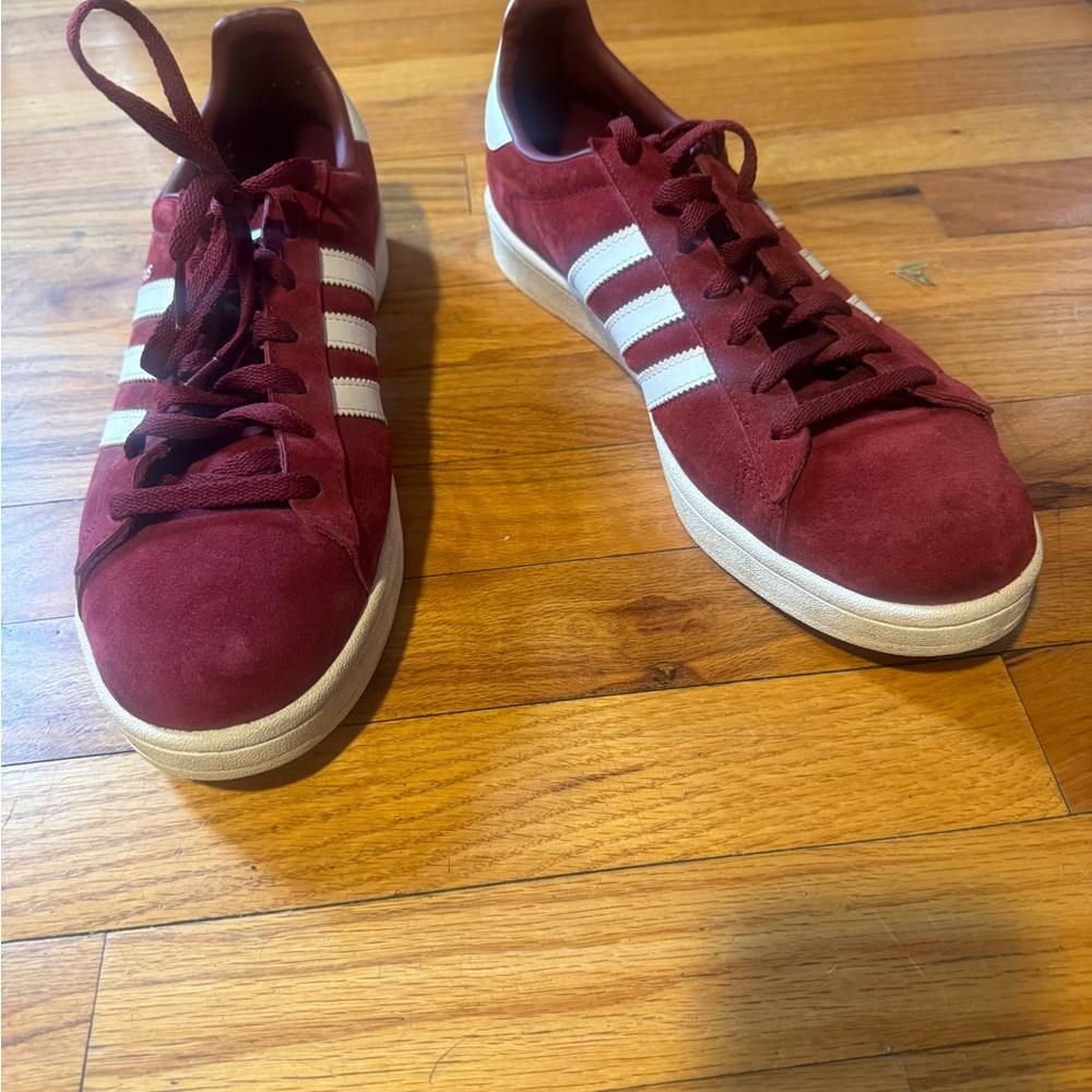 Adidas Men's Burgundy Suede Sneakers
